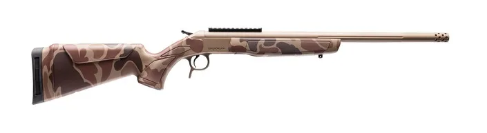 CVA CR4443D Cascade Takedown 450 Bushmaster 1rd 20" Flat Dark Earth Cerakote Stainless Steel Threaded Barrel & Receiver w/Picatinny Rail, Duck Camo Synthetic Stock